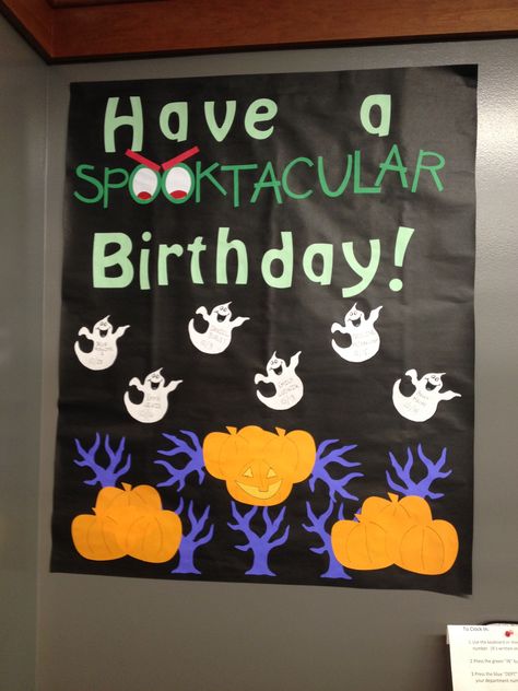 October birthday bulletin board. Halloween Birthday Bulletin Boards, October Birthday Board Ideas, Halloween Birthday Board Classroom, October Birthday Bulletin Board Ideas, October Birthday Bulletin Boards, Fall Birthday Bulletin Board Ideas, October Birthday Board, Halloween Bulletin Board Ideas, Daycare Bulletin Boards