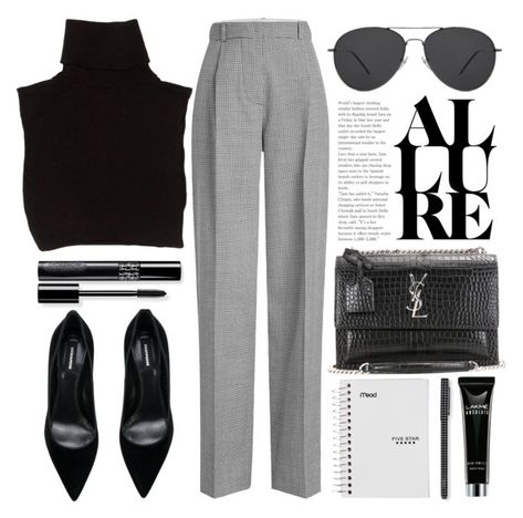 "Office Look" by smartbuyglasses-uk ❤ liked on Polyvore featuring Victoria Beckham, Marc Jacobs, Dsquared2, Yves Saint Laurent, black and gray Work Outfits Women Polyvore, Work Outfits Women Aesthetic, Black And Gray Outfits, Polyvore Work Outfits, All Black Work Outfits, Ssense Fashion, Mode Dope, Outfits Chic, Office Look