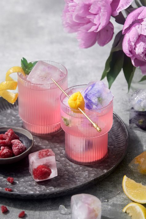 Raspberry Lemonade Raspberry Lemonade Recipe, Rhubarb Galette, Lamb Sliders, Floral Ice Cubes, Floral Ice, Recipe Email, Raspberry Seeds, Silicone Ice Cube Tray, Homemade Lemonade