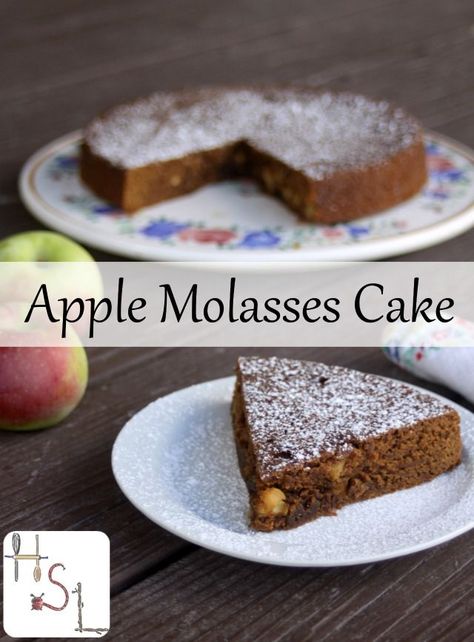 Enjoy the sweet fruits of fall with this bittersweet Apple Molasses Cake that whips up quickly and easily for a simple but also impressive dessert. Apple Molasses Cake, Desserts With Molasses, Old Fashioned Molasses Cake, Recipes With Blackstrap Molasses, Apple Molasses, Springform Cake, Molasses Cake, England Recipes, Smitten Kitchen Apple Cake