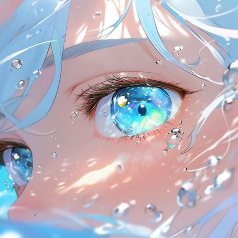 Blue Eye Anime, Blue Anime Eyes, Anime Blue Eyes, Blue Eyes Drawing, Fantasy Eyes Art, Sky Blue Eyes, Light Blue Eyes, Eyes Artwork, Eyes Drawing