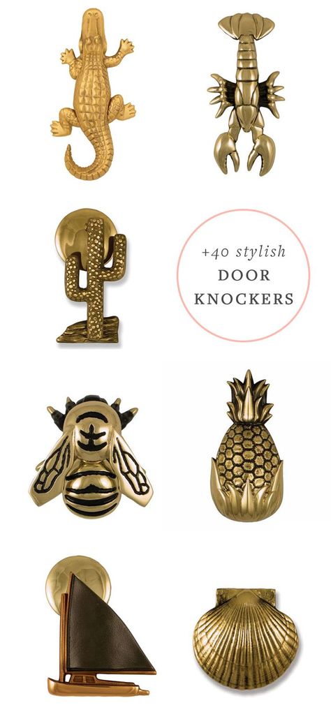 my epic stylish door knocker round up with 40+ sources in tons of finishes (gold, bronze, black, iron, and even novelty door knockers)! Get the full list on jojotastic.com Craftsman Door Knocker, Silver Door Knocker, Fun Door Knocker, Copper Door Knocker, Bronze Door Knocker, Cute Door Knocker, Front Door Knockers, Diy Door Knocker, Bee Door Knocker