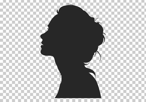 White Black Hair, Silhouette Face, Face Silhouette, Face Profile, Silhouette Drawing, Silhouette Tattoos, Couple Silhouette, Woman Png, Silhouette Images