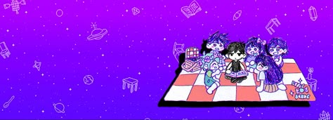 Discord Banner Sunny Omori, Omori Twt Header, Omori Discord Banners Gif, Omori Discord Banner, Discord Server Roles Ideas, Scene Core Wallpaper, Cool Sea Creatures, Purple Banner, Twitter Games