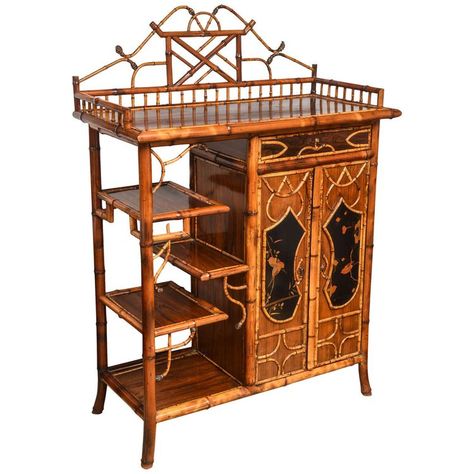 Bamboo Cabinet, Modern Bookcases, Bamboo Cabinets, Antique Bamboo, Bamboo Roots, Bamboo Decor, British Colonial Style, Modern Bookcase, Bamboo Furniture