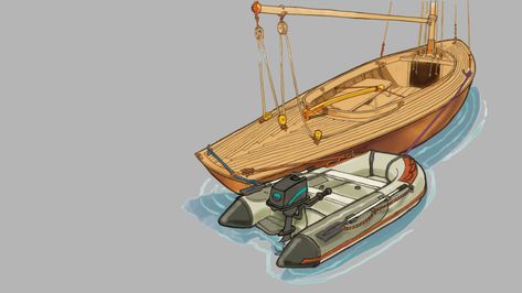 Here's what to do when your dinghy becomes the tow boat. Boat Mechanic, Tug Boat Illustration, Racing Sailboats, Mechanical Advantage, Tow Boat, Sailboat Racing, Boat Battery, Ocean Unit, Bigger Boat