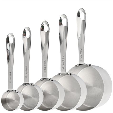 PRICES MAY VARY. Quality measuring cups set: The materials are 18/8 stainless steel, They will not be polluted or eroded, proof,br> lead-free, BPA-free, durable and eco-friendly it is very practical and durable. Quality steel make it 
dishwasher-safe, which is safe to use for both dry and wet ingredients. Simple Design: Measuring cups are engraved with easy to read measurement sizes that never wear off. 
Provide accurate capacity for baking and cooking, stackable measuring cups for 
space-saving Copper Measuring Cups, Dry Measuring Cups, Kitchen Measurements, Stainless Steel Measuring Cups, Measuring Cups And Spoons, Stainless Kitchen, Measuring Cups Set, Cups Set, Measuring Cup