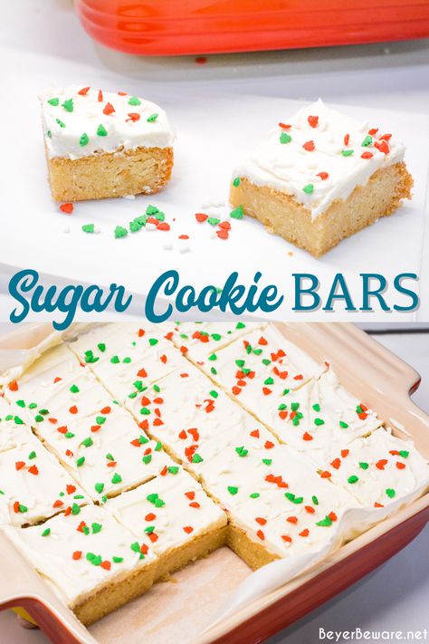 Sugar Cookie Bars are a simple bar cookie made with a package of Betty Crocker sugar cookie mix, butter, and eggs topped with a homemade Lofthouse cookie type icing for a quick and simple treat. These bars were everything I wanted from a non-chocolate treat. Betty Crocker Sugar Cookie Bars, Bag Sugar Cookie Mix Recipes, Packaged Sugar Cookie Mix Recipes, Recipes Using Betty Crocker Sugar Cookie Mixes, Sugar Cookie Mix Bars, Cake Mix Sugar Cookie Bars, Betty Crocker Sugar Cookie Mix Ideas, Sugar Cookie Bars From Mix Betty Crocker, Sugar Cookie Mix Ideas