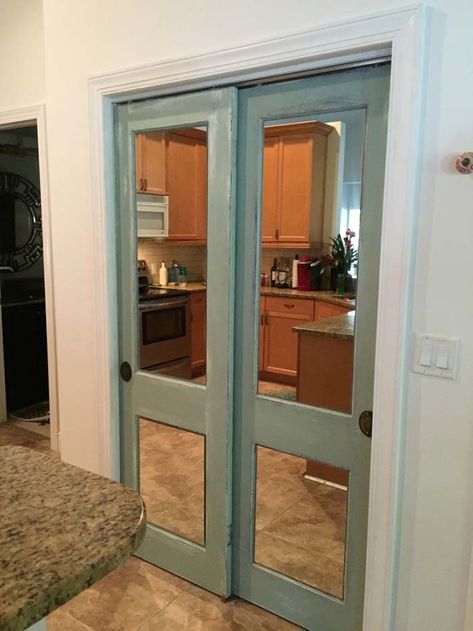 Decorate Mirror Closet Doors, Diy Mirror Door Makeover, Mirror Door Update, Remodel Mirror Closet Doors, Makeover Mirrored Closet Doors, Update Mirror Closet Doors, Adding Mirror To Closet Door, Sliding Glass Closet Doors Makeover, Bathroom Closet Doors Ideas