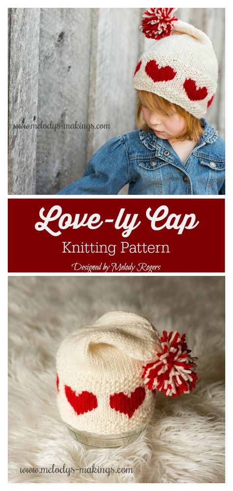 Love-ly Cap Knitting Pattern Diy Hand Warmers, Diy Slippers, Hat Knitting Pattern, Hat Knitting, Sock Knitting Patterns, Hat Knitting Patterns, Beautiful Knitting, Diy Knitting, Knitting For Kids