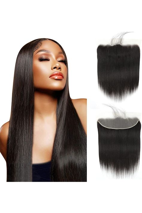 13x4 Lace Frontal Closure,Straight Ear to Ear Free Part HD Lace Frontal Closure 100% Virgin Remy Human Hair Hand Tied 150% Density Lace Frontal with Baby Hair Natural Black Frontal Only (14 Inch) Straight Frontal, Full Lace Frontal, Wig Colors, Colors For Dark Skin, Invisible Lace, Hd Lace Frontal, Lace Frontal Closure, Natural Human Hair, Frontal Closure