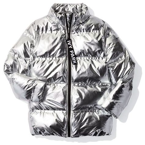 Coats Puffer, Silver Puffer Jacket, Coat Puffer, Winter Coat Outfits, Cl Fashion, Puffer Coats, Puffy Coat, Streetwear Aesthetic, Ivy Park