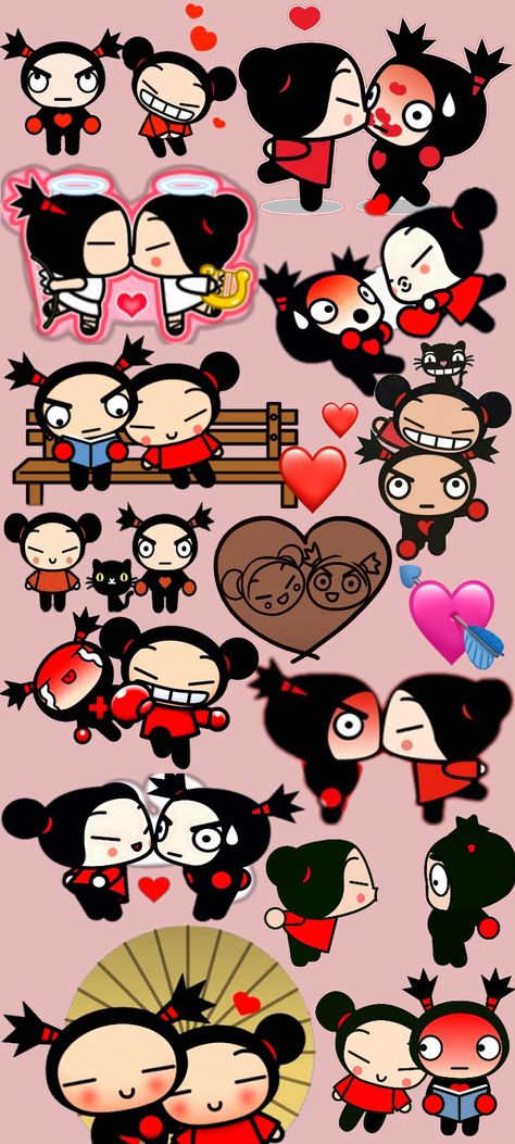 Pucca And Garu Wallpapers, Pucca Wallpapers Iphone, Garu And Pucca, Pucca Wallpapers, Puka And Garu, Puca And Garu, Pucca X Garu Cartoon, Girly Graphics, Walpapers Cute