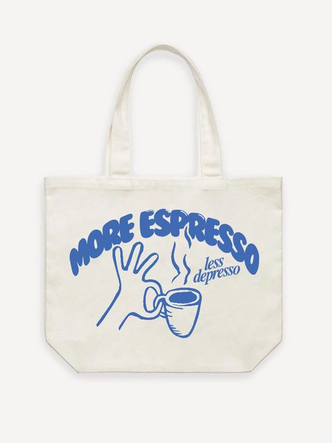 More Espresso Tote Bag – AnotherCottonLab Tot Bag Design, Coffee Shop Merch, Cafe Merch, Cool Tote Bags, Tote Bags Design, Tote Bag Design Ideas, Coffee Merch, Coffee Tote Bag, Graphic Tote Bag