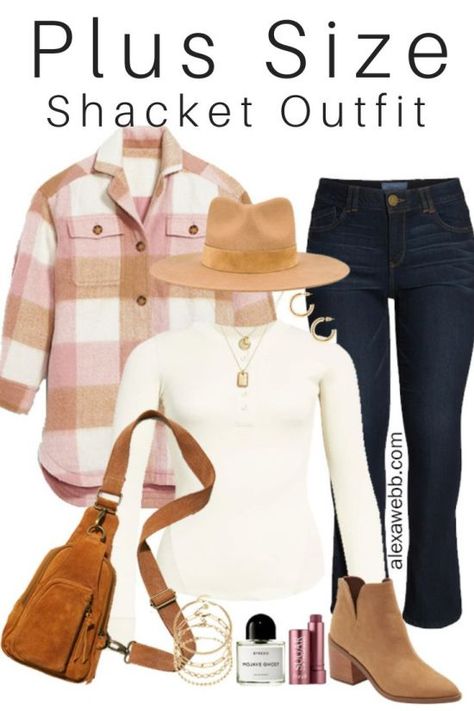 Plaid Shacket Outfit, Dark Bootcut Jeans, Fall Into Winter, Shacket Outfit, Alexa Webb, 50th Clothes, Plus Size Winter Outfits, Women's Plus Size Jeans, Outfit For Fall