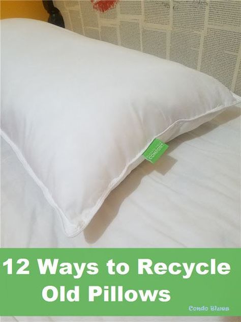 12 of the best ways to reuse and recycle old pillows #bedroom #ideas #decor #tips #recycle #reuse #pillows #savingmoney #frugal Cage Chair, Wash Feather Pillows, Recycled Pillows, Bathroom Crafts, Old Sheets, Reuse And Recycle, Old Beds, Old Pillows, Household Waste