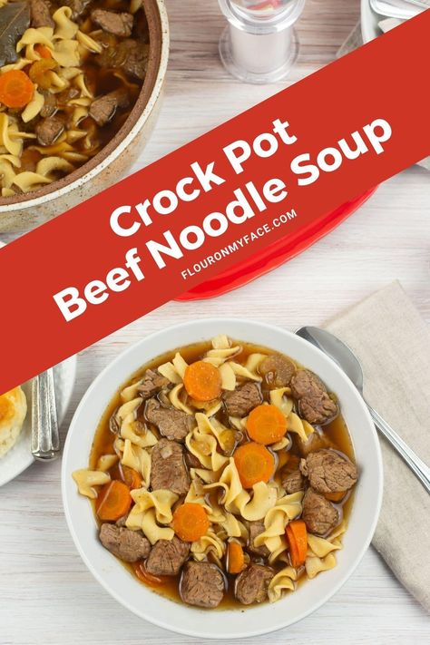 Crock Pot Beef Noodle Soup, Soup Sandwich, Crockpot Soups, Crock Pot Beef, Chicken Noodle Soup Crock Pot, Recipe Crockpot, Prepared Meals, Mexican Pizza, Beef Noodle Soup