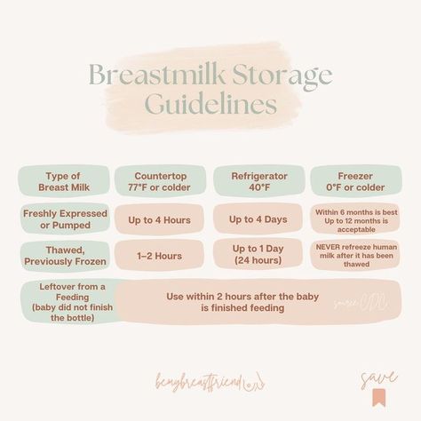 Kristen K, CLC on Instagram: "I’m going to leave this post as is, if you’ve been apart of the @bemybreastfriend community for any length of time you’ll know I’m a rule bender. ⠀ But it’s important to be able to reference guidelines without 𝘒𝘳𝘪𝘴𝘵𝘦𝘯’𝘴 𝘳𝘶𝘭𝘦 𝘣𝘦𝘯𝘥𝘪𝘯𝘨 𝘵𝘰𝘶𝘤𝘩𝘦𝘴 influencing your breastmilk storage methods. ⠀ So save this post and refresh your memory when #mombrain comes in hot. ⠀ ✨Guidelines are a great place to start, everyone should have a baseline✨ ⠀ ⠀ ⠀ #bre Milk Storage Guidelines, Breast Milk Storage Guidelines, Human Milk, Mom Brain, Milk Storage, Breastmilk Storage, Tiny Humans, Refrigerator Freezer, Breast Milk