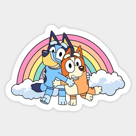 This Bluey and bingo rainbow tees is the perfect for those who fans of bluey. Great gift for kids, brother, sister, siblings, women, mom, auntie, grandmom, girlfriend, wife and friends. this merch top as a Birthday gift. -- Choose from our vast selection of stickers to match with your favorite design to make the perfect customized sticker/decal. Perfect to put on water bottles, laptops, hard hats, and car windows. Everything from favorite TV show stickers to funny stickers. For men, women, boys… Bluey Clipart, Brother Stickers, Bluey Y Bingo, Bingo Bluey, Horse Quotes Funny, Rainbow Magnet, Bluey Party, Diy Birthday Invitations, Bluey And Bingo