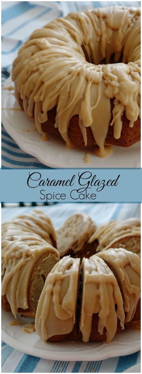 Caramel Glazed Spice Cake-start with a simple yellow box mix then with the addition of spices and a sweet caramel glaze you have something that will rival any cake made from scratch! Cakes To Make, Caramel Glaze, Gateaux Cake, Bundt Cakes Recipes, Spice Cake, Cake Mix Recipes, Köstliche Desserts, Made From Scratch, How Sweet Eats