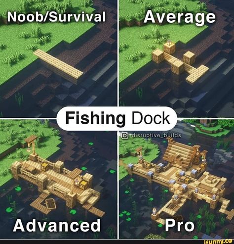 Minecraft Kale, Construction Minecraft, Minecraft Welten, Minecraft Decoration, Rumah Minecraft Sederhana, Minecraft Structures, Fishing Dock, Bangunan Minecraft, Minecraft Farm