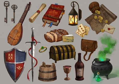 ArtStation - Props Concept Art Props, Medieval Props, Pirate Props, Props Ideas, العصور الوسطى, Concept Art Gallery, Props Concept, Magic Props, D D Items