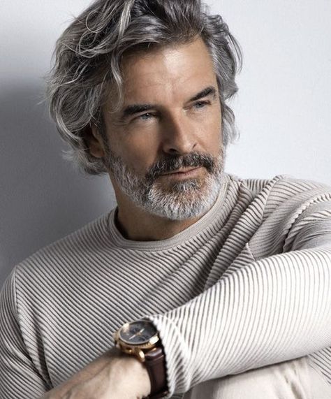 Older Mens Long Hairstyles, Older Mens Hairstyles, Grey Hair Men, Men's Long Hairstyles, Handsome Older Men, Silver Foxes, Hair Styles Men, Corte De Cabelo Masculino, Lost Hair