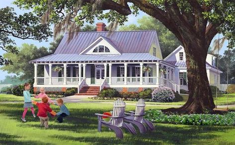 House Plan 86189 - Traditional Style with 2556 Sq Ft, 4 Bed, 3 Bath Country Style Bedroom, Green Shutters, Southern Style House Plans, Country House Plan, Patio Interior, Country Bedroom, Wrap Around Porch, Country Style Homes, Best House Plans