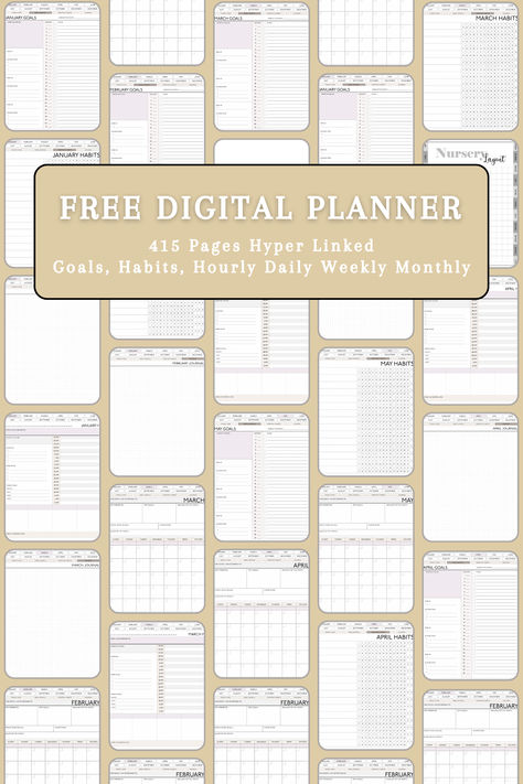 Digital Planner Habit Tracker, Neurodivergent Planner Free, Productivity Planner Free Printables, 2024 Free Digital Planner, Add Planner, Free Planner Pages, Free Digital Planner, Planner Habit Tracker, Interactive Calendar