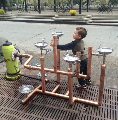 Drinking fountain, Calgary, Canada. Click image to tweet and visit the slowottawa.ca boards >> https://www.pinterest.com/slowottawa/boards Drink Fountain, Water Dispenser Design, Outdoor Drinking Fountain, Fountain Park, Streetscape Design, Water Playground, Drinking Fountains, Calgary Canada, Drinking Fountain