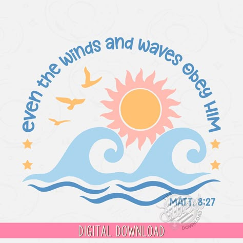 Beachy Christian Wallpaper, Christian Ocean Wallpaper, Waves Bible Verse, Beach T-shirt With Sublimation Print, Bible Verse Sublimation Designs, Christian Graphics, Gods Love Quotes, Cap Decorations, Graduation Cap Decoration