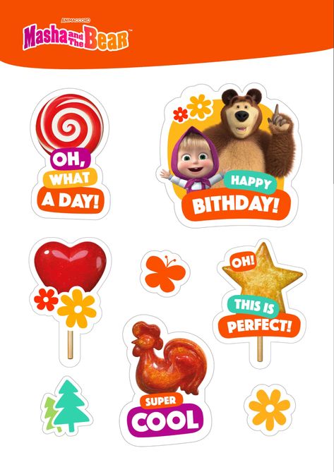 Planning a Masha and The Bear Birthday party? We’ve got you covered! Download here our cute printable cake toppers with Masha and The Bear! #mashaandthebear #mashaeourso #caketopper #birthdayparty #birthdaypartyideas #birthdaypartydecorations #birthdaycakeideas #freeprintablesforkids Masha And The Bear Birthday, Printable Cake Toppers, Bear Happy Birthday, Happy Birthday Topper, Masha And Bear, Pastel Birthday, Birthday Topper, Bear Birthday Party, Backdrop Birthday