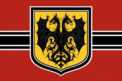 German Empire Flag, Empire Flag, Saga Of Tanya The Evil, Tanya Degurechaff, Mobil Futuristik, Empire Logo, Heraldry Design, Tanya The Evil, Fantasy World Map