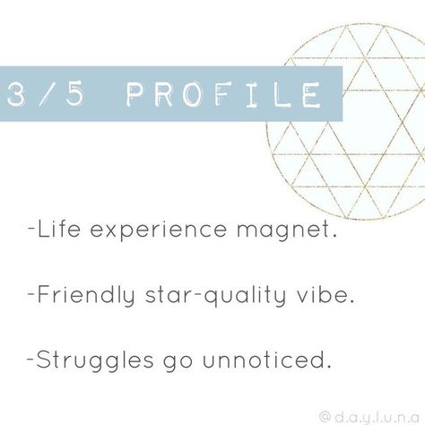 ＤＡＹＬＵＮＡ™ | Human Design on Instagram: "Your profile is your personality archetype. ✨✨ If your Cross of Incarnation is WHAT you’re here to do.... then your Profile is HOW you’re here to do it.... ✨🌙📿 . 3/5’s are adventurous and playful. They are magnetically attracted to a variety of stimulating life experiences. With their fun personality, others love to sit back and watch them go. However, people usually only see them moving gracefully from adventure to adventure and rarely understand the ch Human Design Profile, Personality Archetypes, Fun Personality, Your Profile, Human Design, 5 S, Life Experiences, Understanding Yourself, Do It