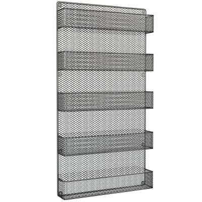 5-Shelf Gray Wall Mount Spice Rack Organizer Spice Storage Solutions, Wall Spice Rack, Hanging Spice Rack, Wall Mounted Storage Shelves, Wall Mounted Spice Rack, Spice Rack Organiser, Pantry Shelving, Kitchen Clutter, Cabinet Wall