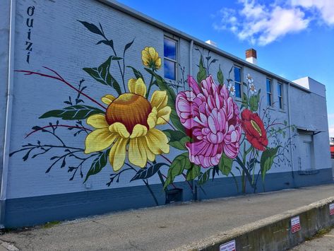 Ouizi Mural, Outdoor Murals, Exterior Murals, Garden Fence Art, Garden Mural, Flower Mural, Painting References, Ceiling Murals, Bright Walls