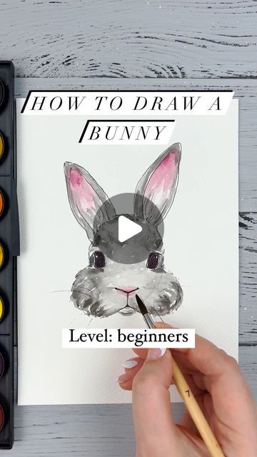 DRAWING TUTORIALS🔹WATERCOLOR🔹SKETCHING on Instagram: "How to draw a bunny?🐰💖  ⭐️Join my Patreon art lesson subscription via link in my bio @dreamanddraw.school  🎨Get my free demo lesson. Link in my bio👆  New video tutorial for watercolor sketching beginners😍  #watercolor #watercolour #watercolorsketching #artlessons #arttutorial #watercolorvideotutorial #watercolortutorial #sketchtutorial #dreamanddrawschool #sketchingtutorial" Watercolour Drawing For Beginners, Bunny Watercolor Tutorial, Watercolor Art For Beginners Tutorials Videos, Christmas Bunny Drawing, Watercolor Videos Tutorial, Watercolor Animals Tutorial, Cute Bunny Sketch, Sketching Beginners, Draw A Bunny