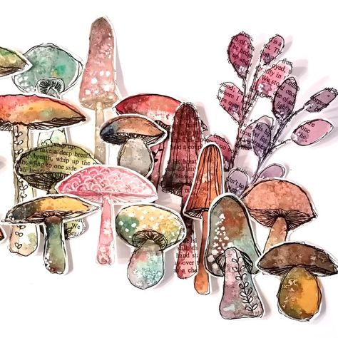 Willa Wanders Fodder, Willa Wanders, Fodder School, Collage Fodder, Lesson 1, Collage Art Mixed Media, Mushroom Art, Mixed Media Art Journaling, Mail Art