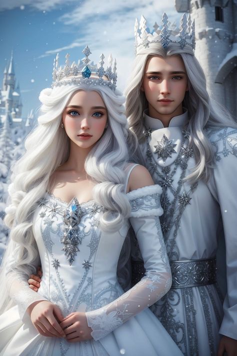 Barbie Wedding Dress, Queen And King, Fantasy Couples, Fairytale Fashion, Fairy Pictures, Barbie Wedding, Queen Art, Fantasy Pictures, Fantasy City