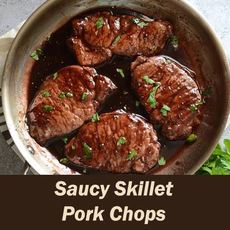 Pork chops are a favorite and we love recipes that incorporate a sauce. This recipe results in tender juicy chops that can be served over rice or a noodle. Sage Pork Chops, Blackberry Recipes, Dinner Appetizers, Pork Chop Recipes, Pork Dishes, Dish Recipes, Budget Meals, Pork Chops, Clean Eating Snacks