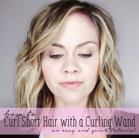 How to curl short hair with a Curling Wand. Get those beachy waves in no time! The Quick Journey blog. Curling Wand Short Hair, Curling Wand Tutorial, Curl Short Hair, Wand Tutorial, Curling Wands, Curl Your Hair, How To Curl Short Hair, Dry Shampoo Hairstyles, Waves Curls