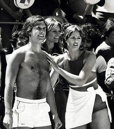 Parker Stevenson with Cheryl Tiegs and Toni Tennille on ABC's Battle of the Network Stars Toni Tennille, Battle Of The Network Stars, Parker Stevenson, Cheryl Tiegs, Sumo, Sumo Wrestling, Wrestling, Celebrities, Stars