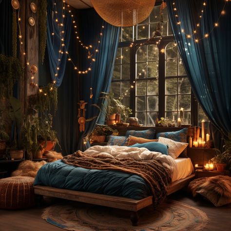 Night Court Inspired Room, Night Court Home Decor, Night Court Themed Bedroom, Velaris Themed Bedroom, Night Court Room Aesthetic, Velaris Room Decor, Acotar Bedroom Aesthetic, Acotar Room Aesthetic, Night Court Home Aesthetic