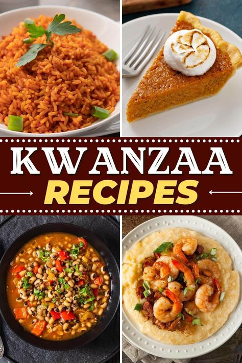 These delicious Kwanzaa recipes will help you celebrate the holiday in style! With recipes like jerk chicken, fried okra, peanut stew- what's not to love? Kwanza Recipe, Kwanzaa Recipes, Kwanzaa Food, Southern Fried Okra, Jamaican Brown Stew Chicken, Jamaican Oxtail, African Peanut Stew, Southern Fried Catfish, Brown Stew Chicken