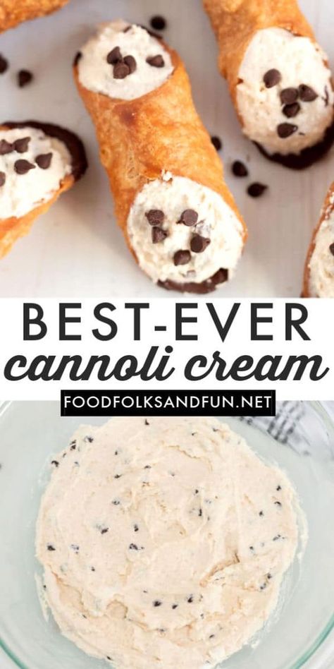 Cannoli Cream Recipe, Cannoli Recipe Easy, Homemade Cannoli Recipe, Cannoli Desserts, Homemade Cannoli, Pizzelle Recipe, Cannoli Shells, Cannoli Filling, Cannoli Recipe