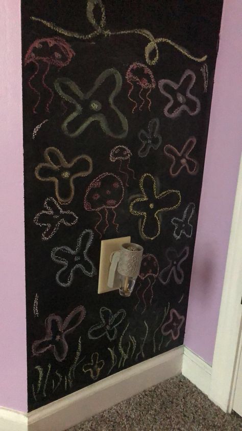 spongebob theme !!!! Chalk Wall Ideas, Bar Chalkboard, Spongebob Theme, Chalkboard Wall Bedroom, Chalk Wall, Nail Room, Chalkboard Wall, Wall Designs, Wall Bedroom