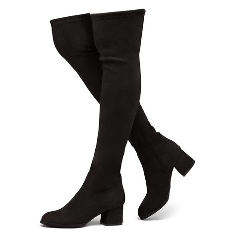 PRICES MAY VARY. Over the Knee Boots: the boots ware comfortable like flats, fit running and longtime walking. Elastic Shaft: These thigh high boots have been made in soft stretchy upper for a comfortable, sock-like fit. Side Zipper: These over the knee boots have ties at the back so you can create a personalized fit, the side zipper makes it easy to put on and take off. Elevate Your Outfit: These women’s thigh high boots are designed with 2.5' Block heels and a durable rubber sole outsole, it i Fall Dress Boots, Dresses With Boots Fall, How To Wear Thigh High Boots, Stretchy Boots, Thigh High Boots Flat, Knee High Boots Flat, Women's Over The Knee Boots, Womens High Boots, High Boots Outfit