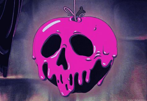 A Skull, Pink And Black, Gif, Paint, Pink, Black