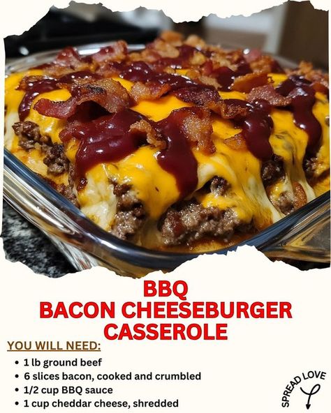 Easy Recipes By Crenn | BBQ Bacon Cheeseburger Casserole 🍔🧀 | Facebook Bacon Cheeseburger Lasagna, Bbq Bacon Cheeseburger Casserole, Bbq Bacon Cheeseburger Lasagna, Cheeseburger Lasagna Recipe, Bbq Bacon Cheeseburger, Bacon Lasagna, Hamburger Meals, Beef Ideas, Budget Dinner