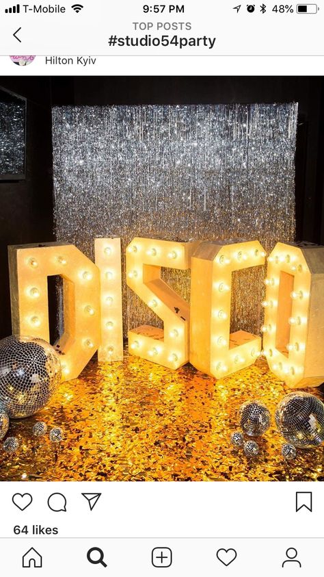 Disco Formal Decorations, Disco Dance Decor, Outdoor 70s Party, Disco Party Decorations Diy 70s, Disco Dance Decorations, Boogie Wonderland Party, Disco Fever Prom Theme, Disco Prom Theme 70s Party, 70s Prom Theme